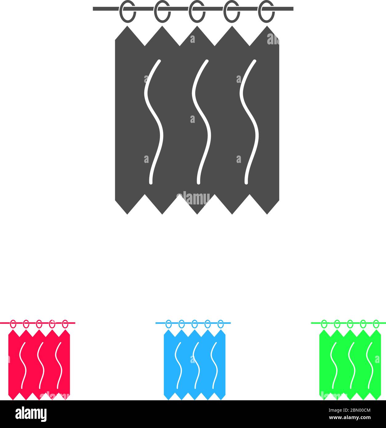Rideaux à plat. Pictogramme de couleur sur fond blanc. Symbole d ...