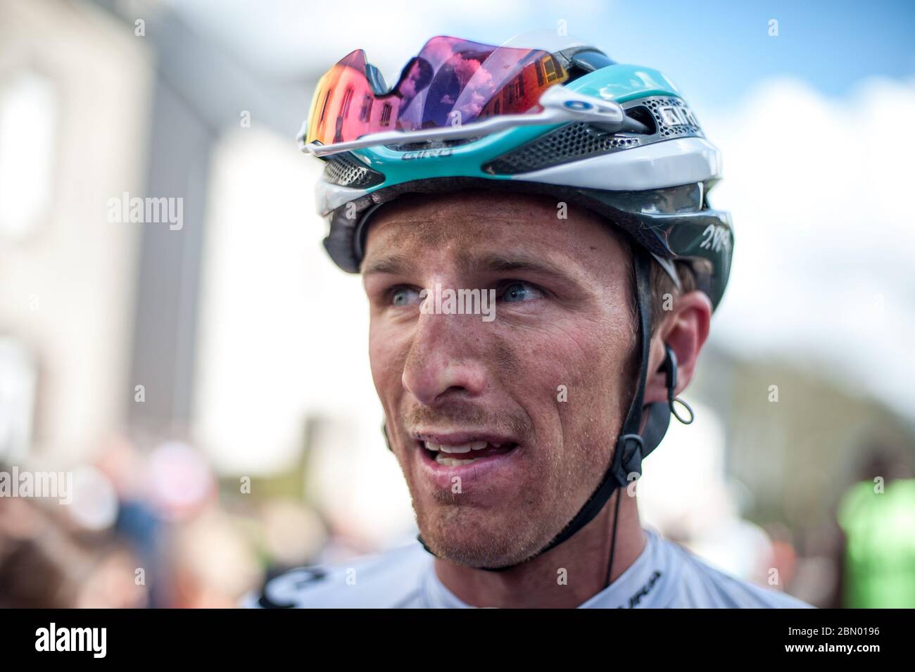 17.04.2016 Bretagne, France. Peter Williams (UN Pro Cycling). Métro-Bro Léon. Banque D'Images