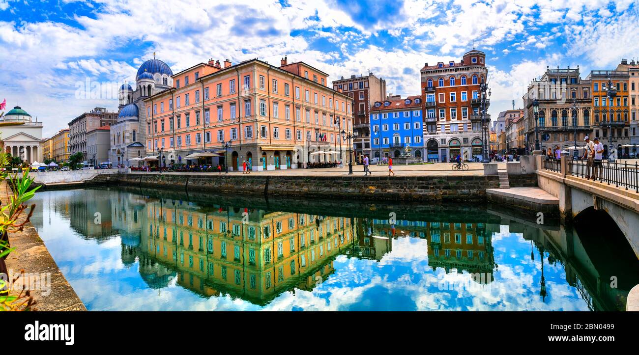 Belle ville de Trieste. Vue sur Canale grande. Italie du Nord, région de Friuli Venezia Giulia. 29.08.2019 Banque D'Images