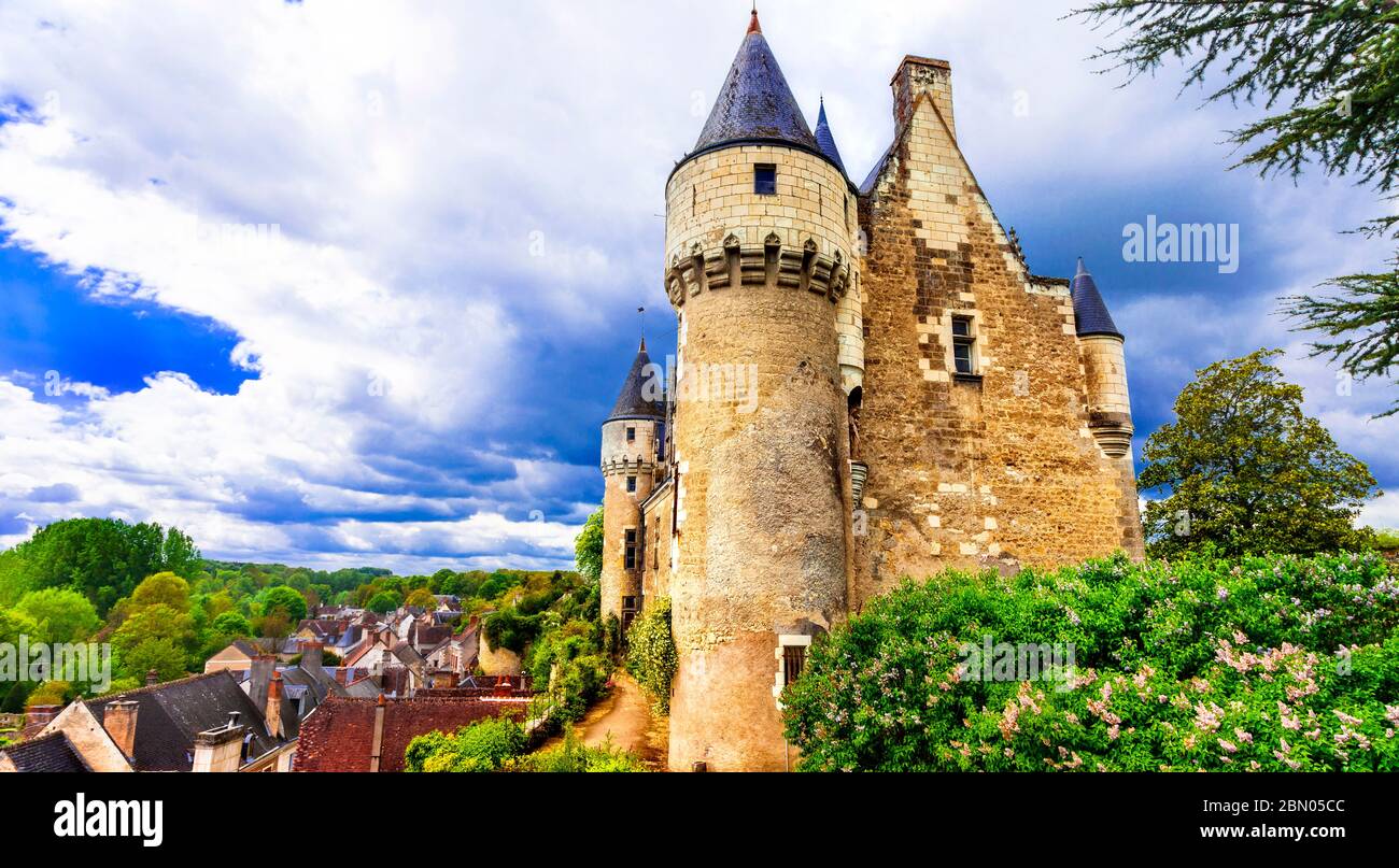 France tourisme et voyages. Beaux châteaux et villages médiévaux de la vallée de la Loire - château de Montresor . Banque D'Images