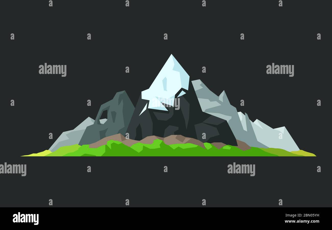 montagnes avec glace sur les bords Illustration de Vecteur