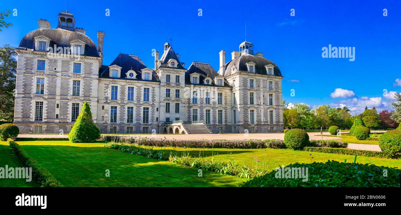 Magnifique château de Cheverny, le château le plus bien conservé de la vallée de la Loire, en France Banque D'Images