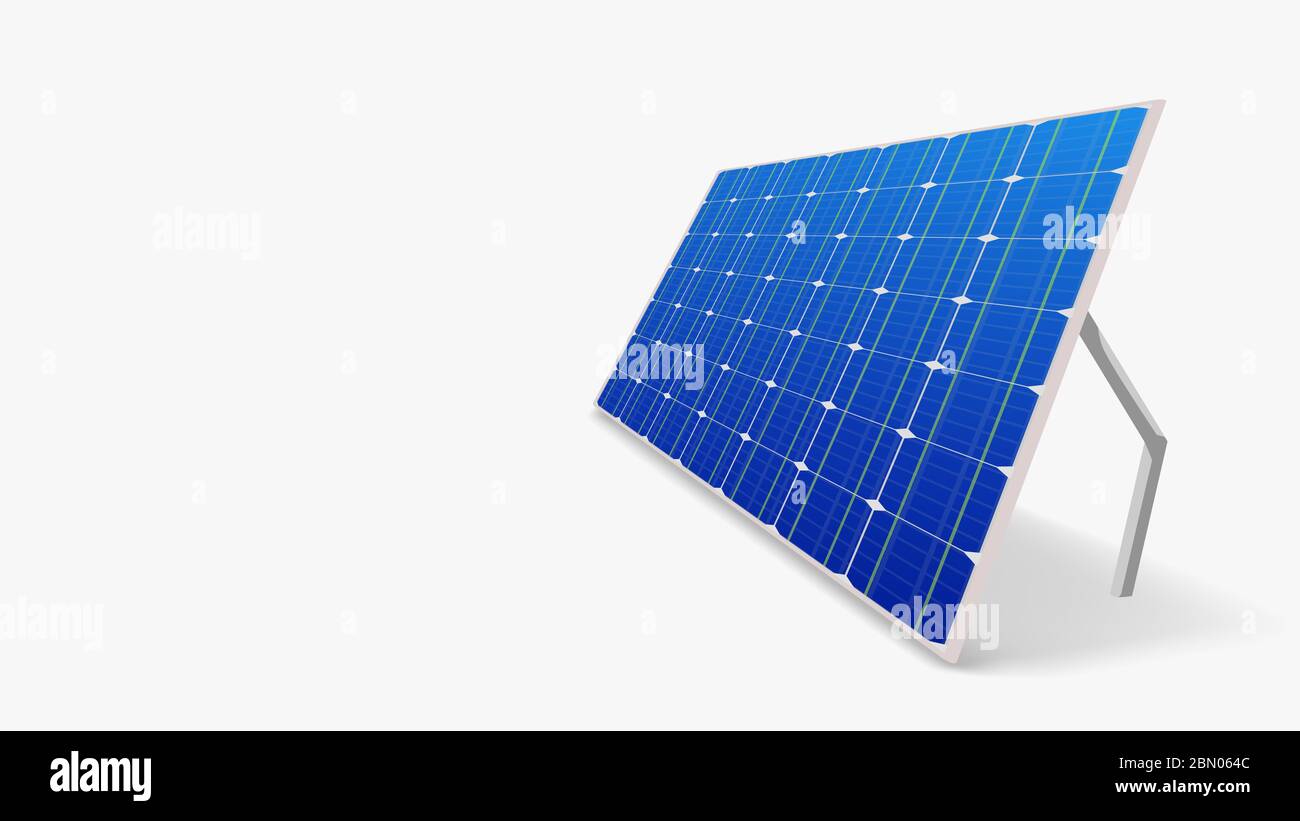 panneau solaire avec ombre réaliste Illustration de Vecteur