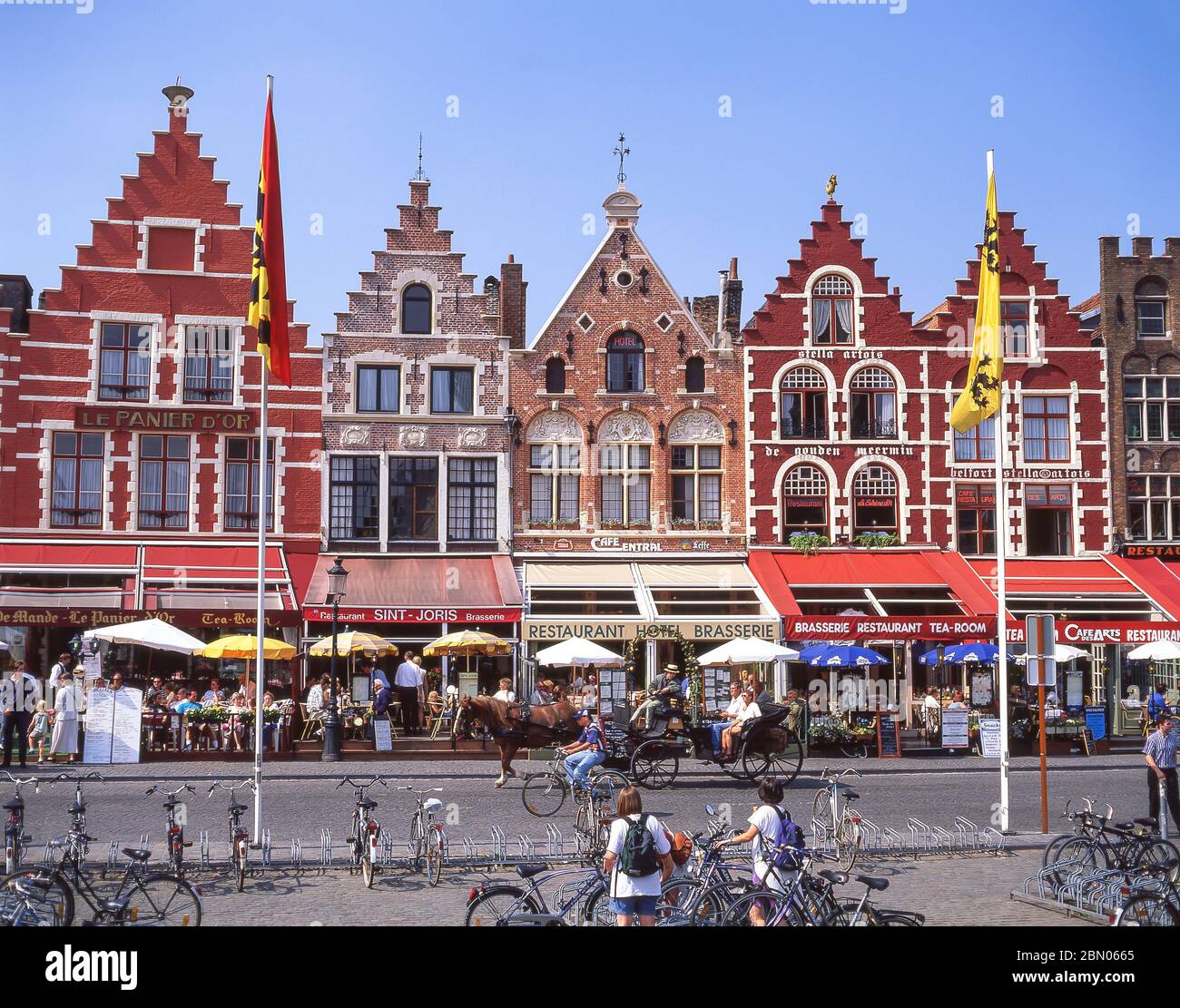Place du marché (Markt), Bruges (Brugge), province de Flandre Occidentale, Royaume de Belgique Banque D'Images