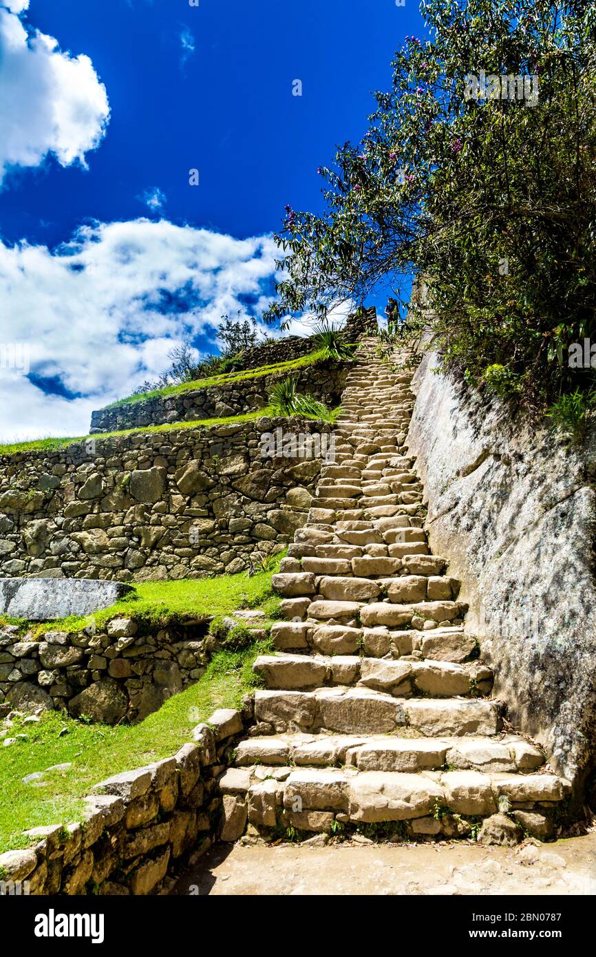 Machu Picchu, Vallée Sacrée, Pérou Banque D'Images