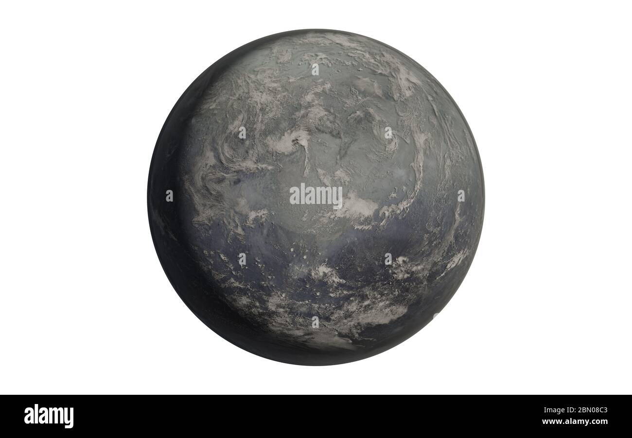 Planète Mercure haute précision du système solaire isolée sur fond blanc. Illustration de rendu 3D. Des éléments de cette image ont été fournis par la NASA Banque D'Images