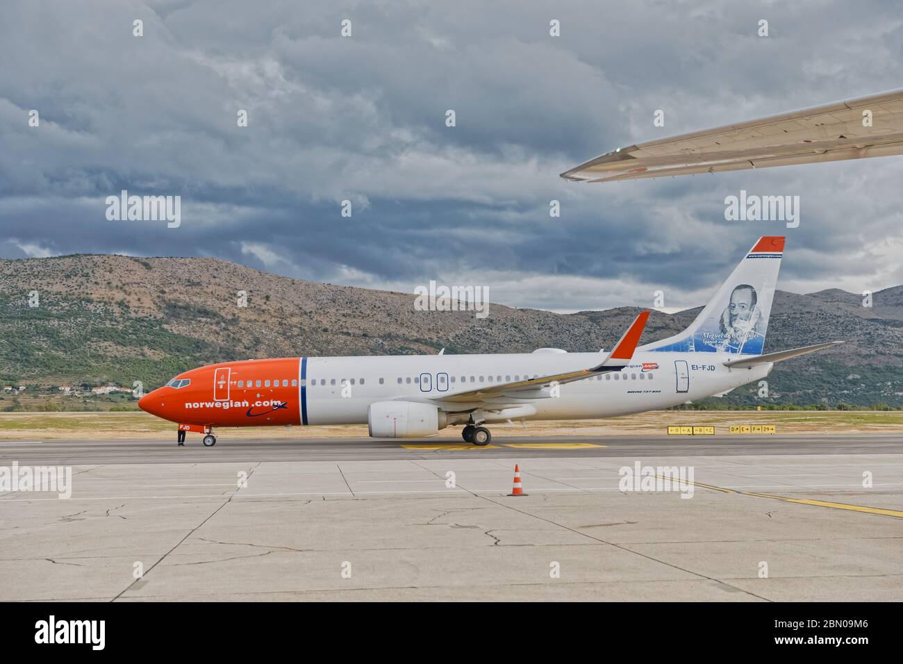 Norwegian Airways sur l'aéroport de Dubrovnik Banque D'Images