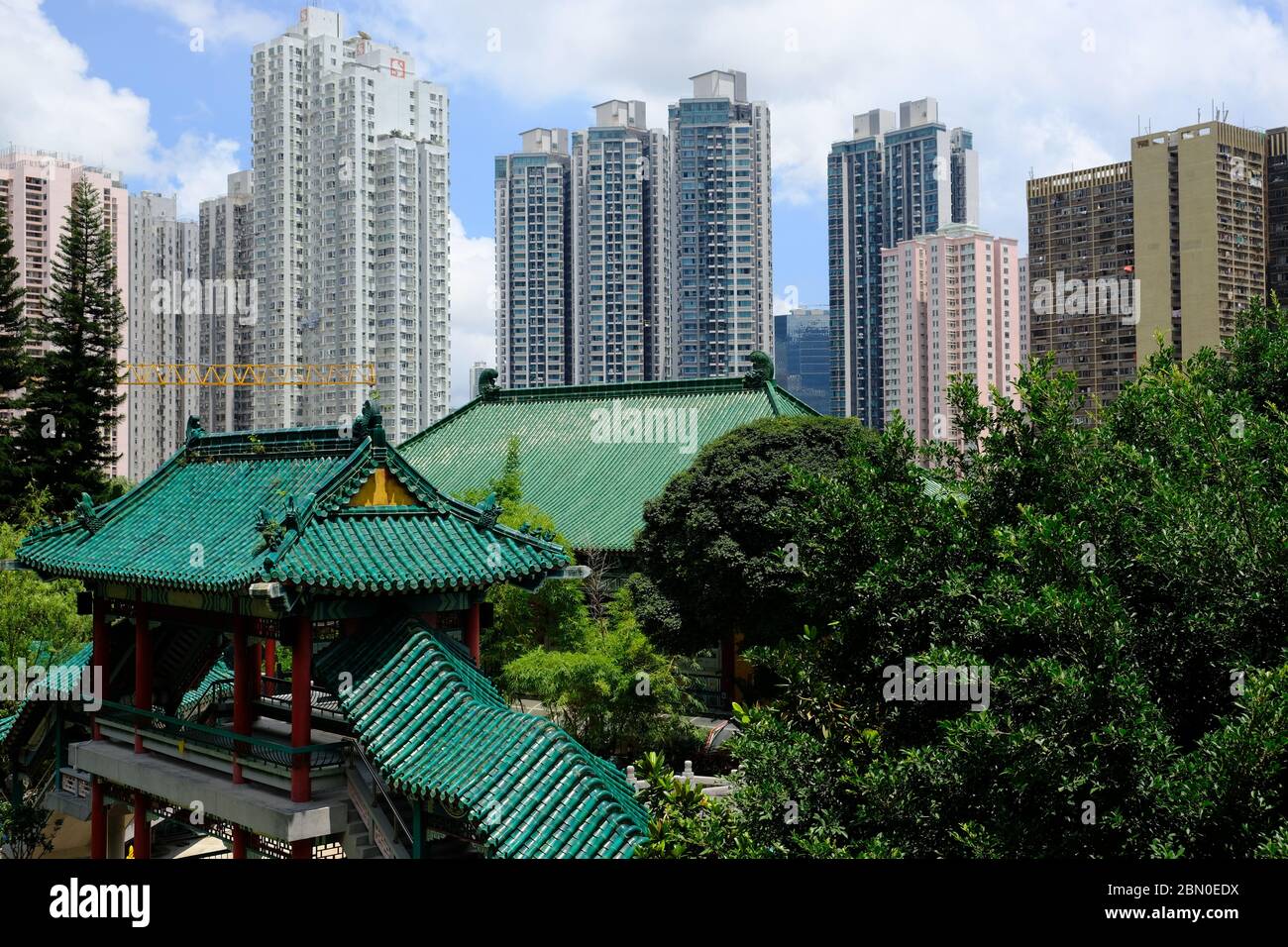 Hong Kong Chine - vue sur le paysage Temple Sik Sik Yuen Wong Tai Sin Banque D'Images