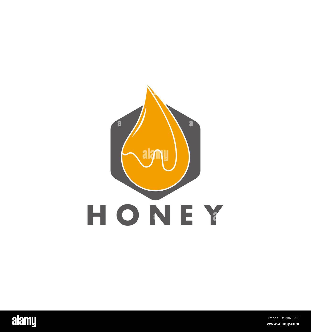 logo hexagonal jaune miel liquide symbole vecteur Illustration de Vecteur