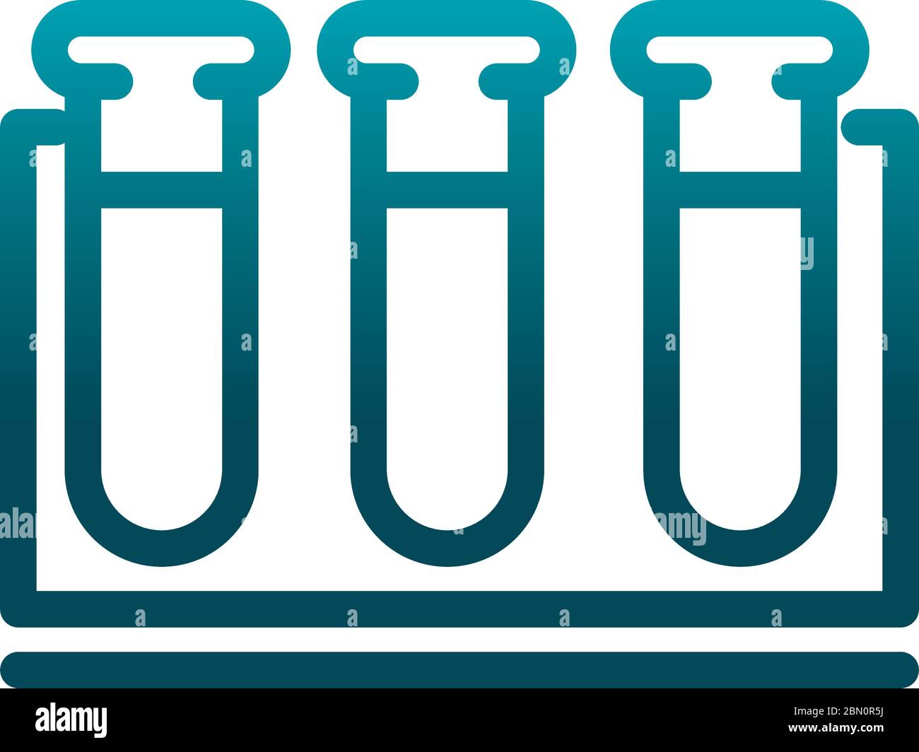 tube à essai en rack laboratoire chimique science et recherche vecteur illustration icône de style gradient Illustration de Vecteur