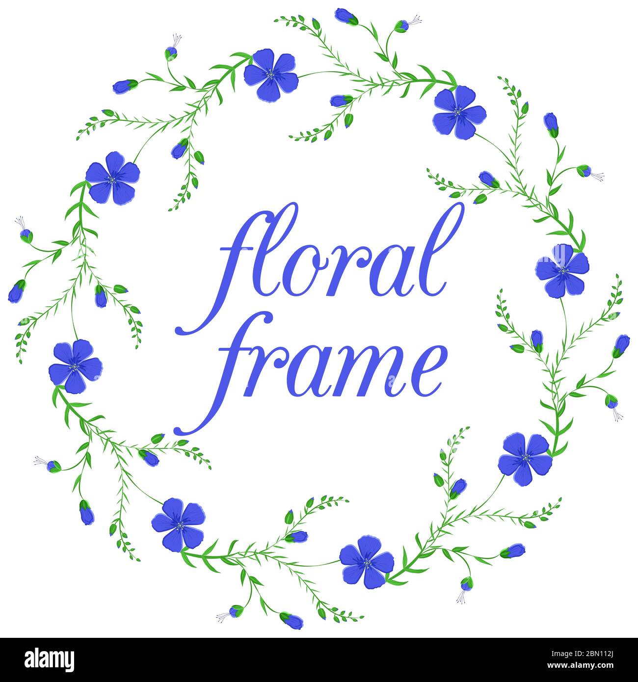 Motif fleuri et couronne. Cadres floraux style rétro simples avec espace pour copier. Isolé sur fond blanc. Parfait pour les invitations de mariage, Illustration de Vecteur