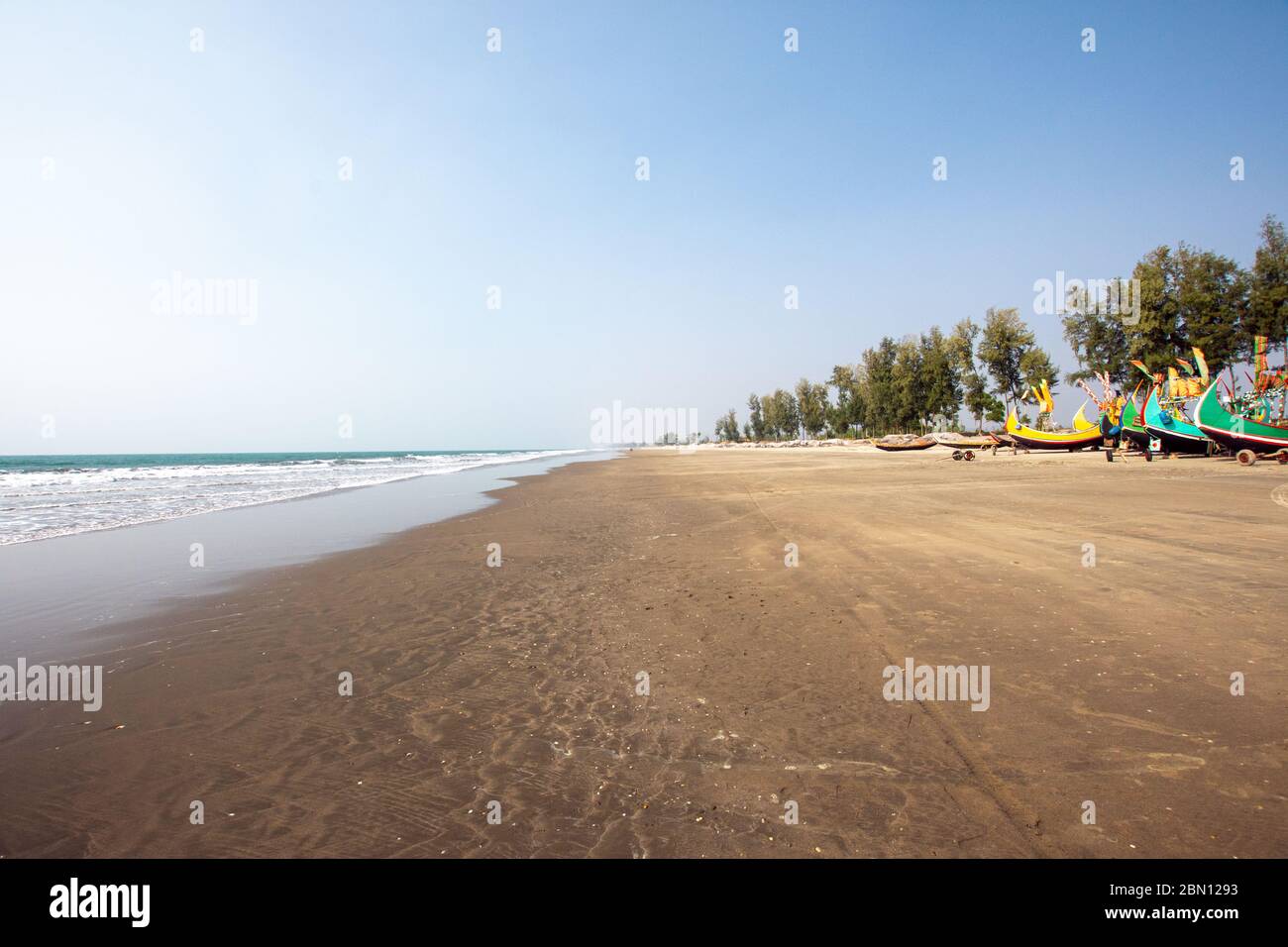 Cox's Bazar - la plus longue plage de mer du monde Banque D'Images