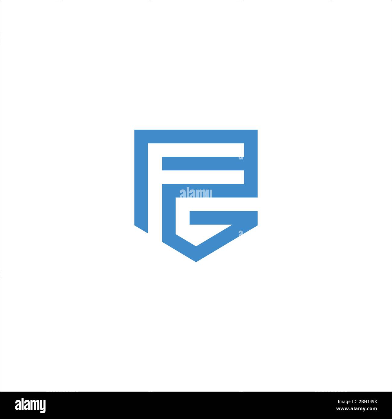 Première lettre logo fg ou logo gf modèle de conception vectoriel Illustration de Vecteur