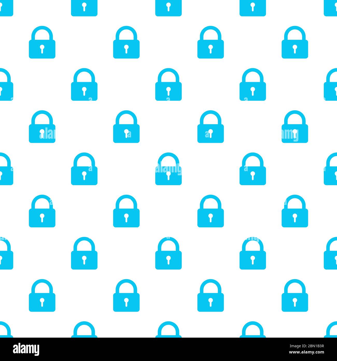 Symbole de verrou bleu motif sans couture sur fond blanc vectoriel. Design simple et plat, style minimaliste, concept de sécurité. Illustration vectorielle de stock Illustration de Vecteur