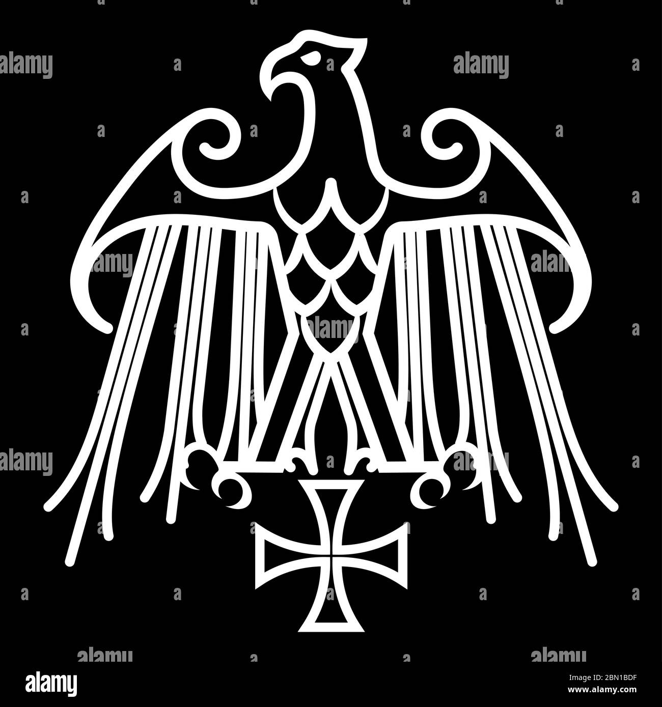 Aigle et croix de fer Geraldic Illustration de Vecteur