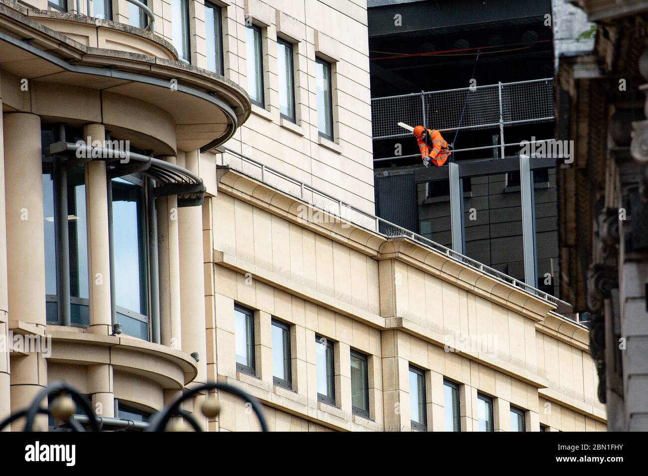 Les principaux travailleurs du centre-ville de Birmingham, alors que le Royaume-Uni continue à être verrouillé pour aider à freiner la propagation du coronavirus. Banque D'Images