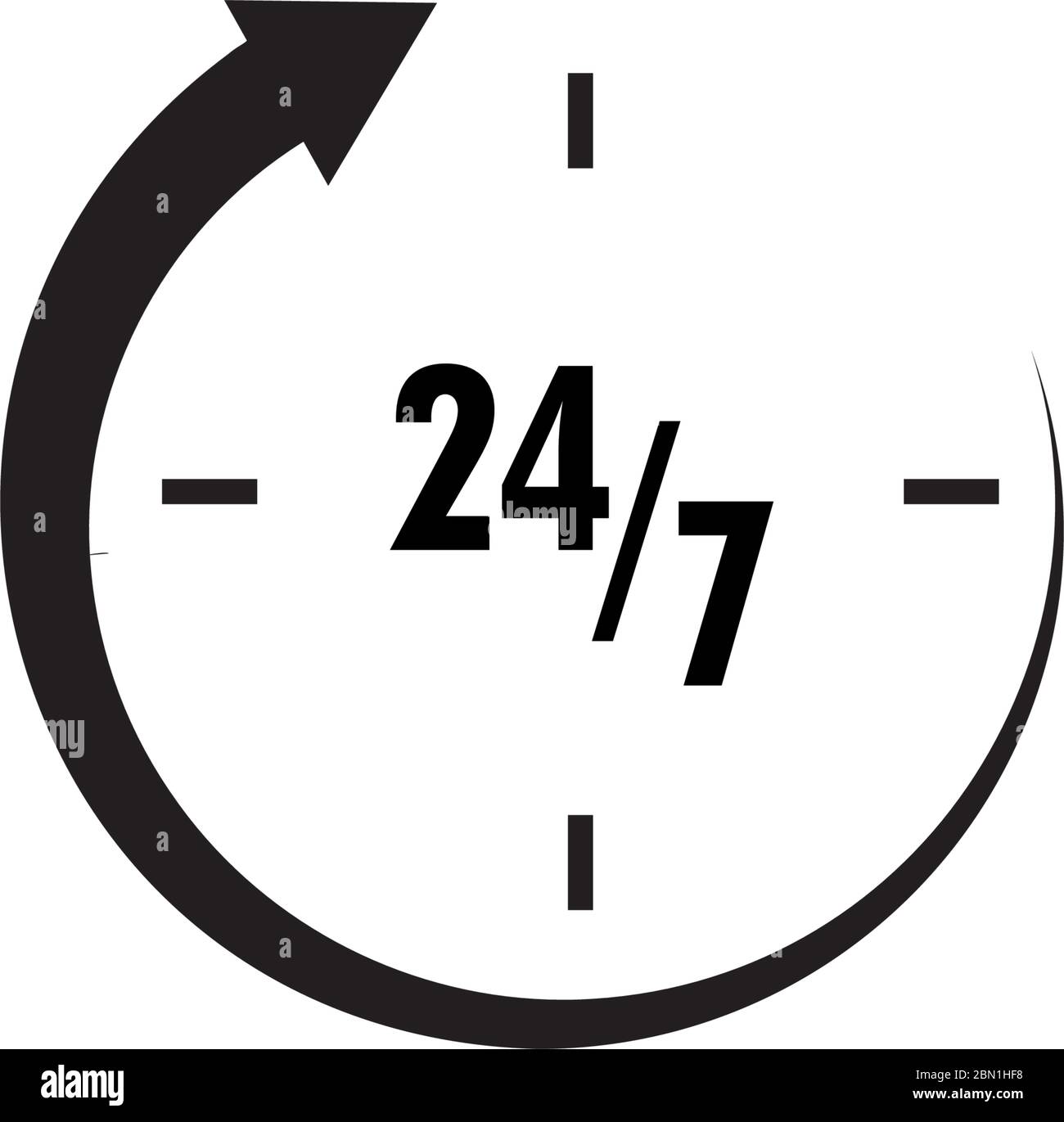 Temps 24/7 modèle de conception d'icône vecteur isolé Illustration de Vecteur