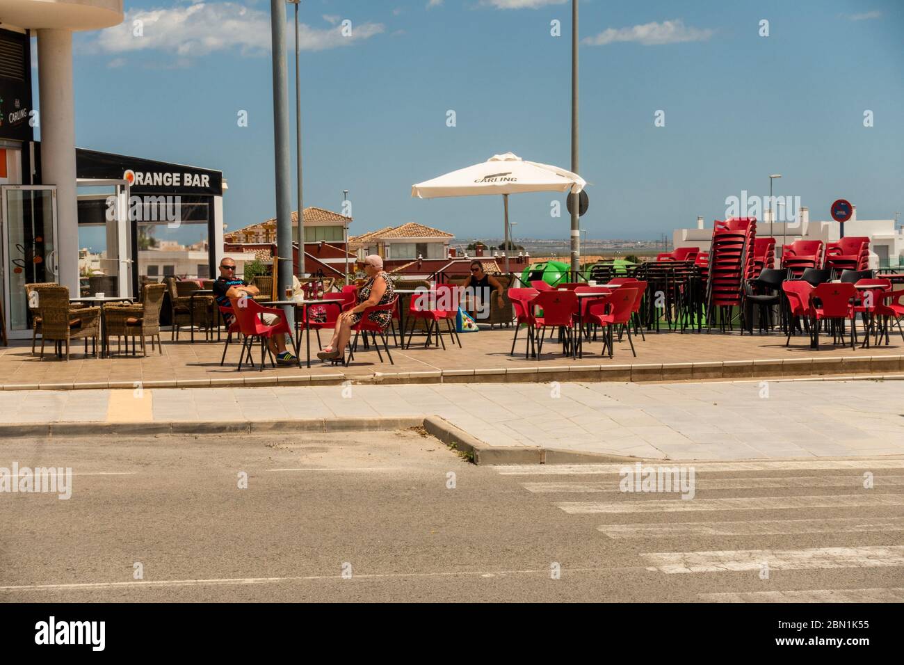 Distanciation sociale en Espagne Banque D'Images