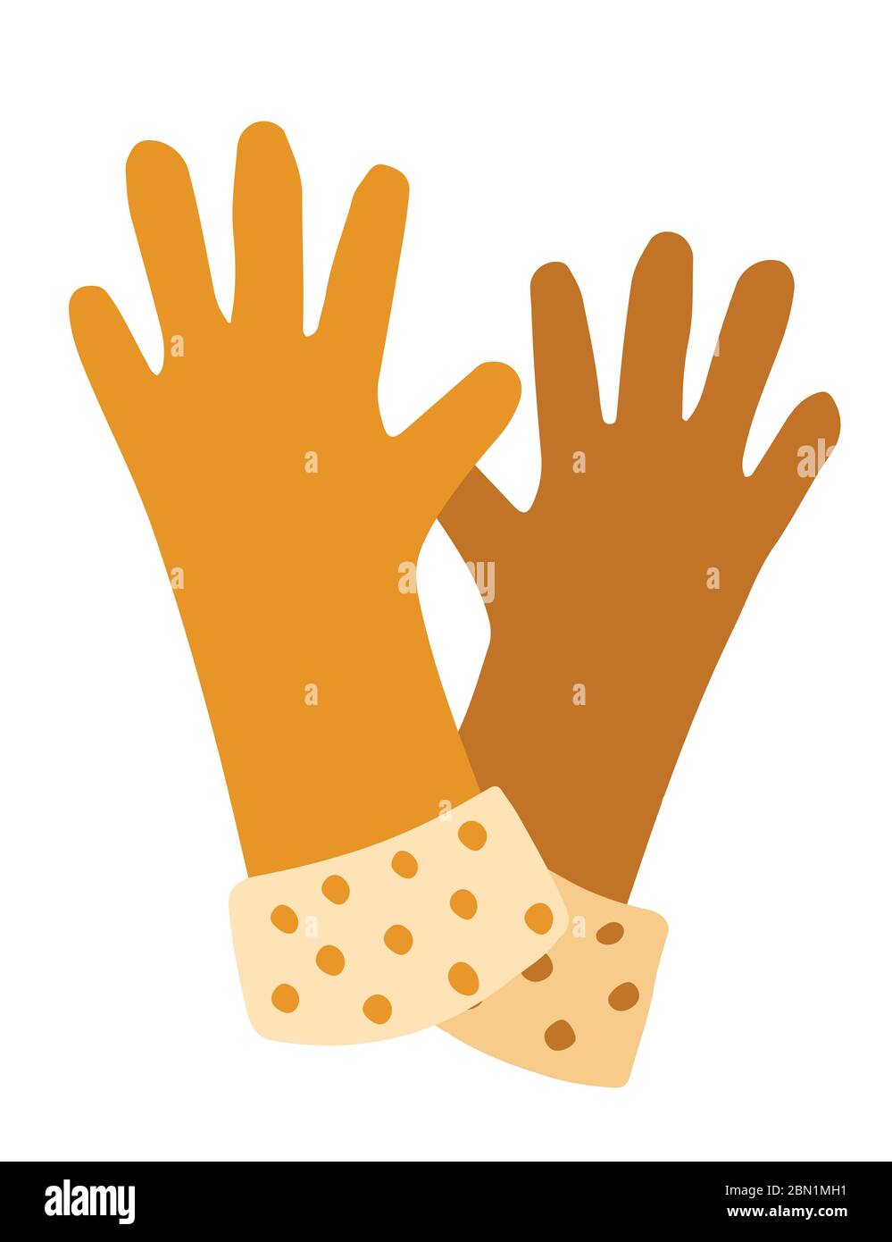 Paire de gants de jardinage orange pour les mains équipement de protection illustration vectorielle plate isolée sur fond blanc Illustration de Vecteur