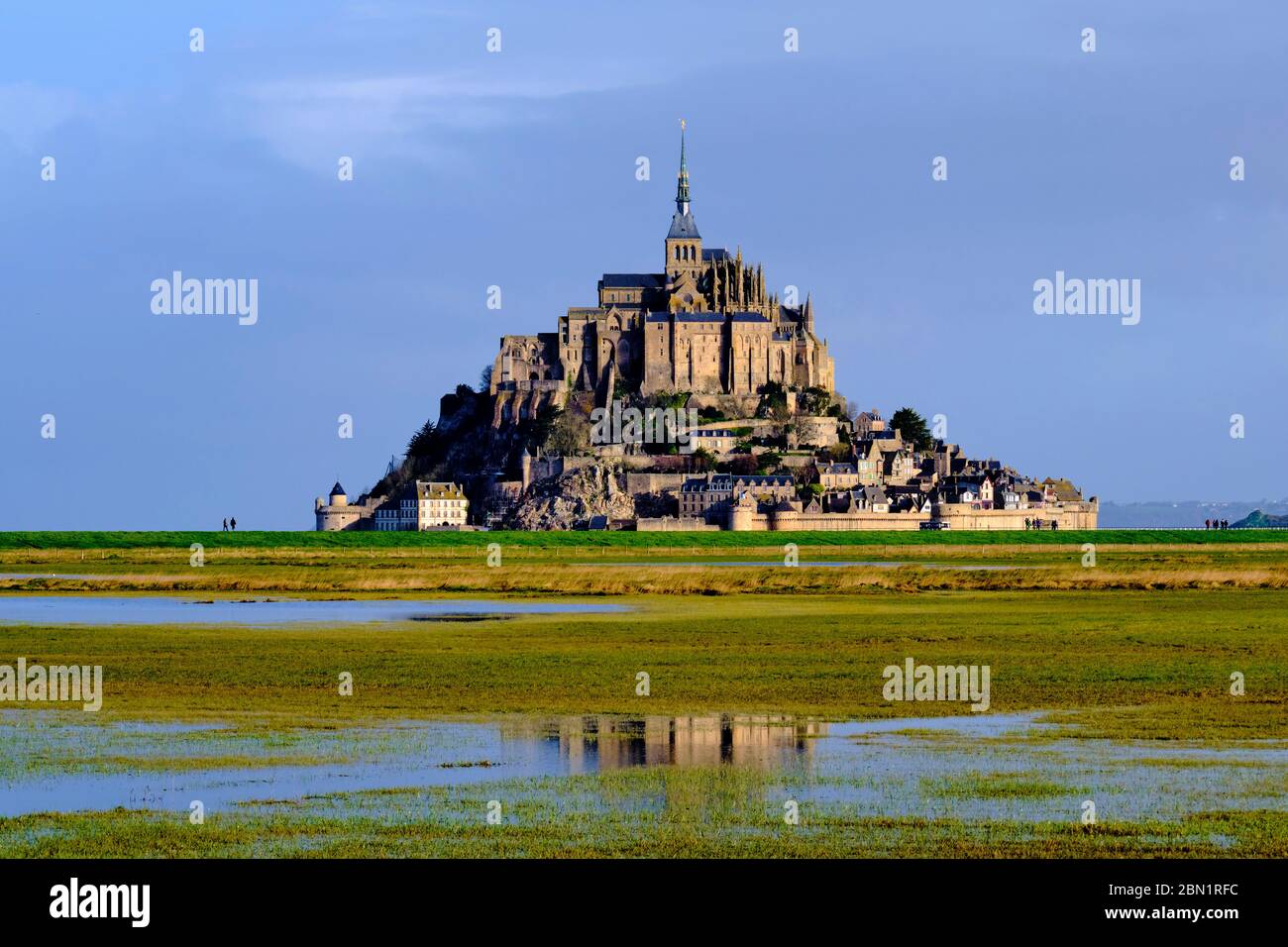 France, Normandie, Département de la Manche, Baie du Mont Saint-Michel Patrimoine mondial de l'UNESCO, Abbaye du Mont Saint-Michel Banque D'Images