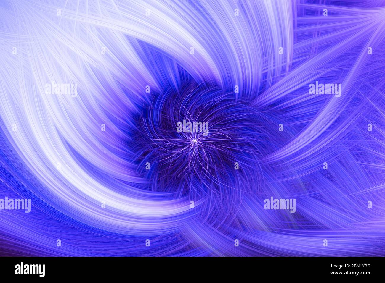 Arrière-plan abstrait avec formes en spirale dans des tons contrastés de blanc et de bleu Banque D'Images
