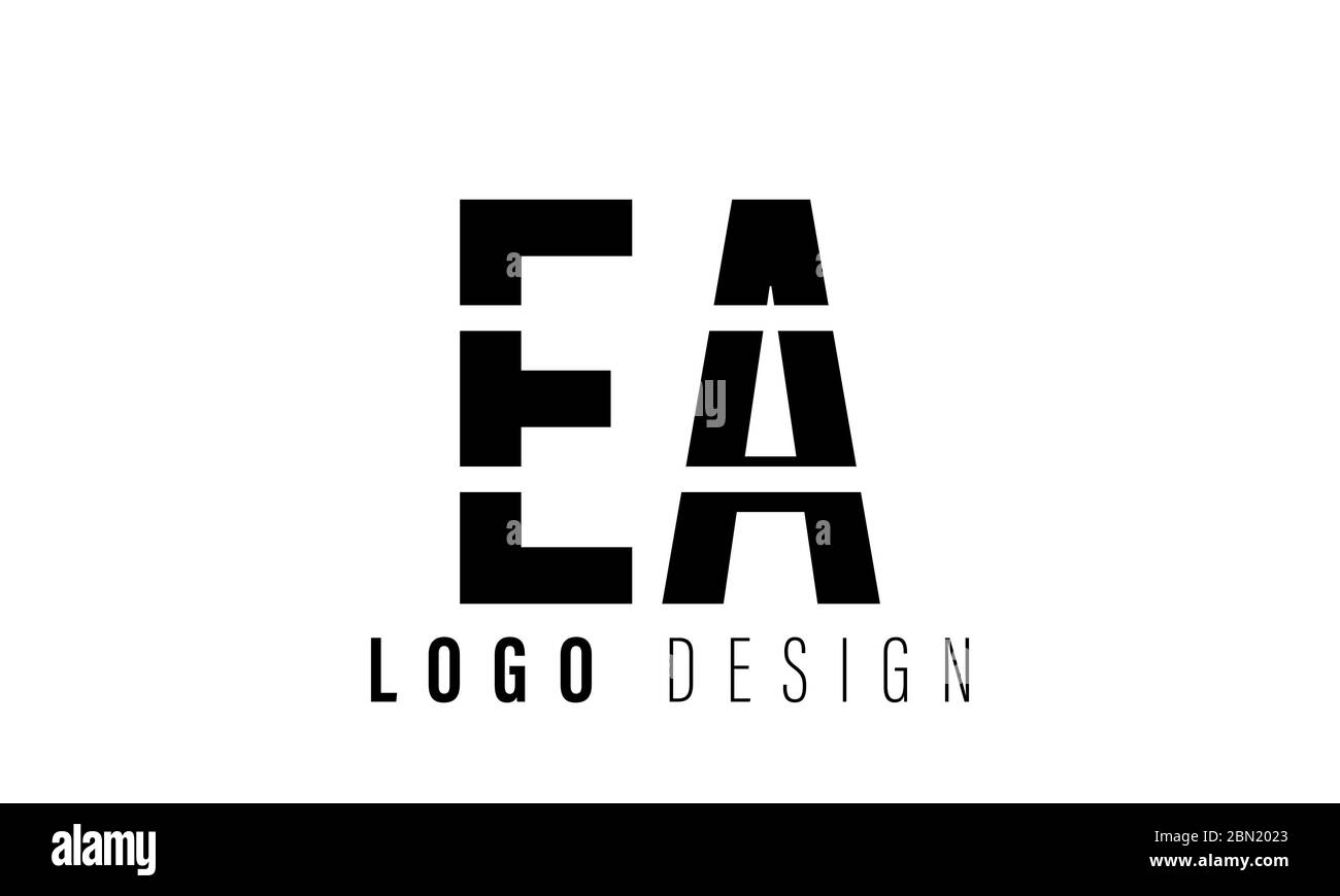 Modèle vectoriel de conception de logo EA de Letter AE. Logotype de police Luxury Fashion Technology Finance. Éléments de modèle de conception d'icône de concept de police. Illustration de Vecteur