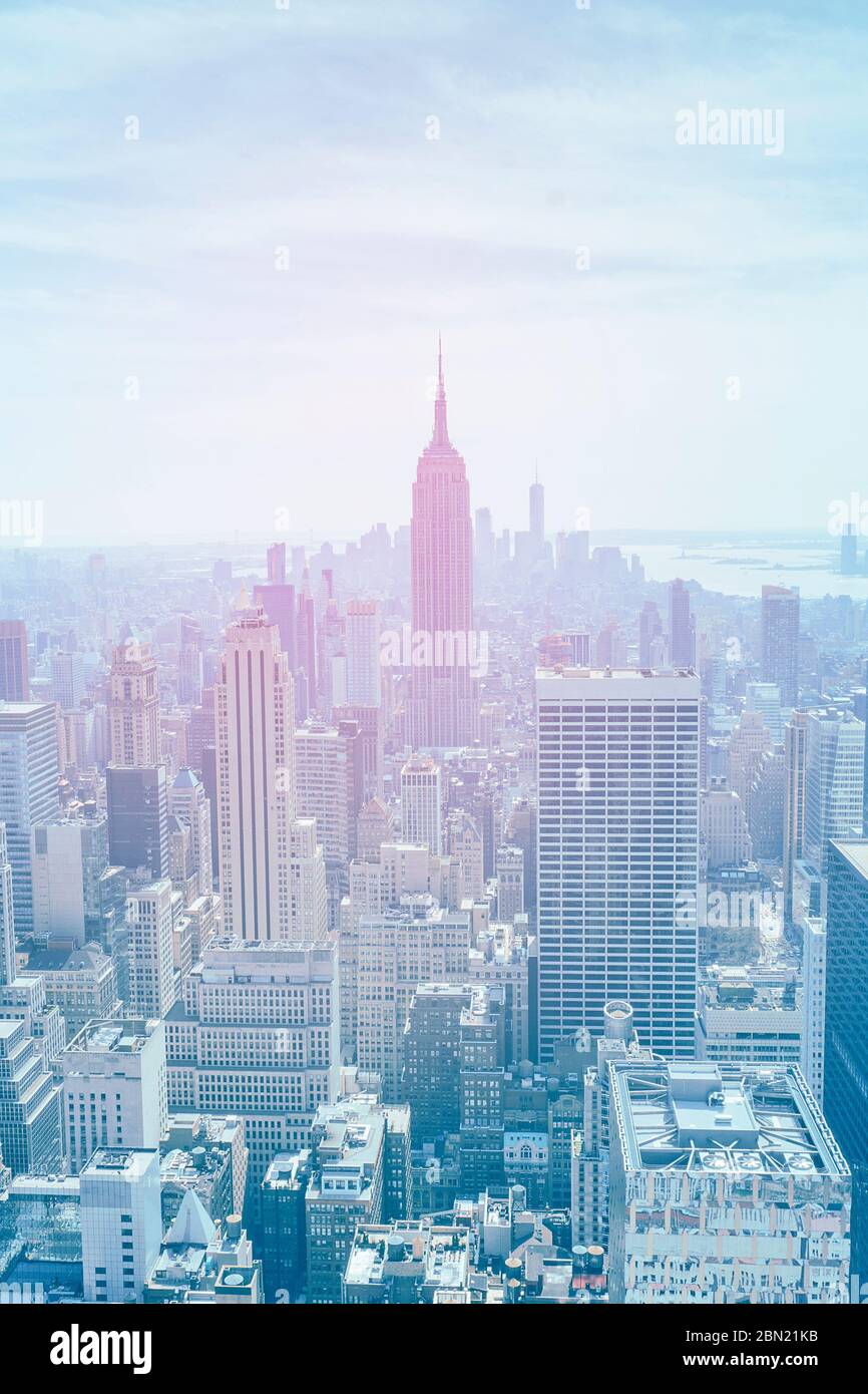 Vue sur la ville de New york avec le bâtiment de l'état empire Banque D'Images