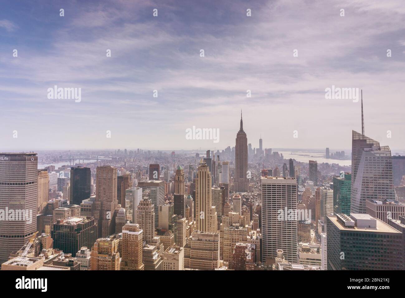 Vue sur la ville de New york avec le bâtiment de l'état empire Banque D'Images