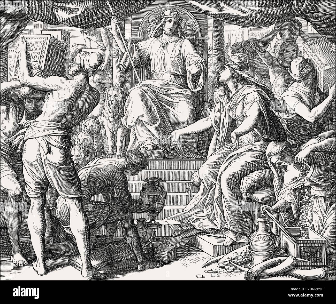 Le roi Salomon et la reine de Sheba, ancien Testament, par Julius Schnorr  von Carolsfeld Photo Stock - Alamy
