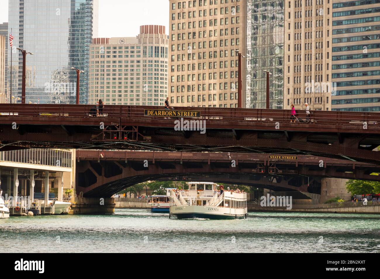 Riverwalk à Chicago, Illinois Banque D'Images