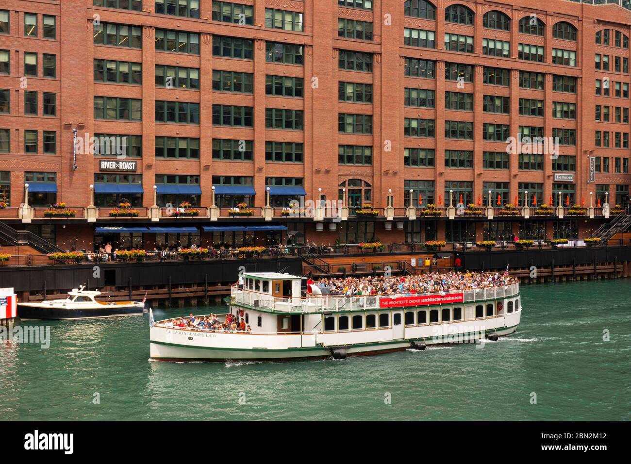 Riverwalk à Chicago, Illinois Banque D'Images