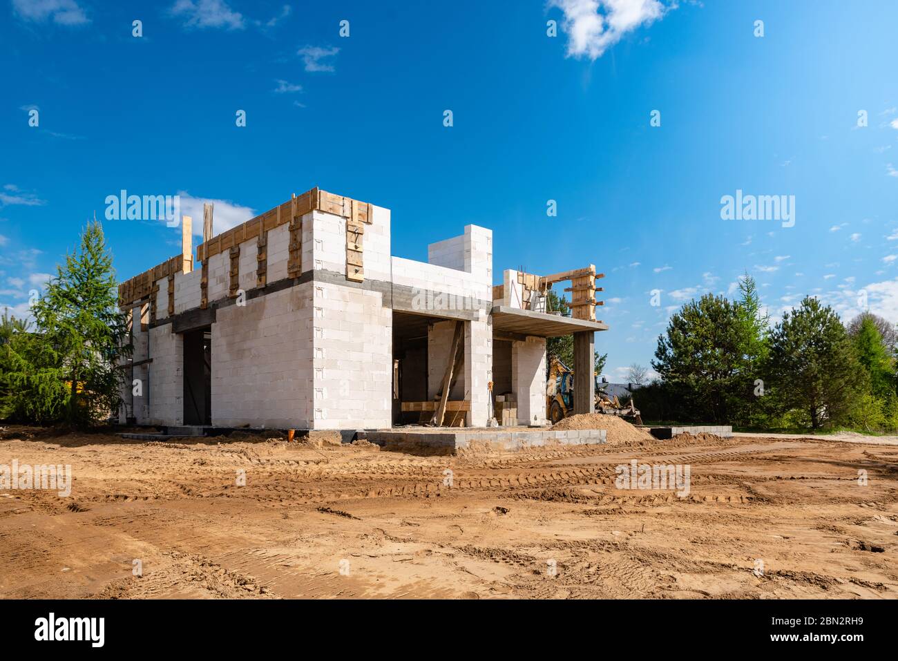 chantier de construction d'une maison unifamiliale Banque D'Images
