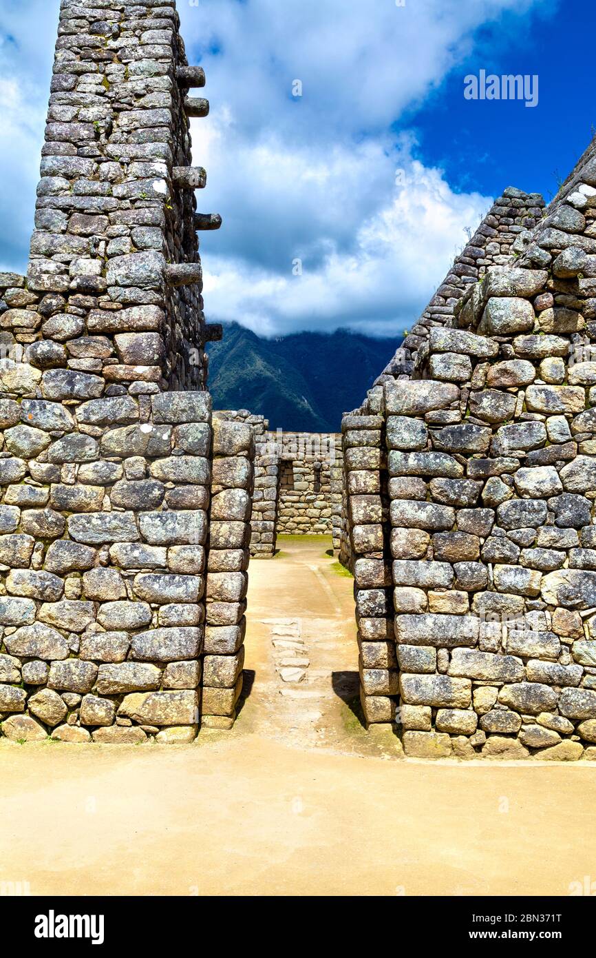 Machu Picchu, Vallée Sacrée, Pérou Banque D'Images
