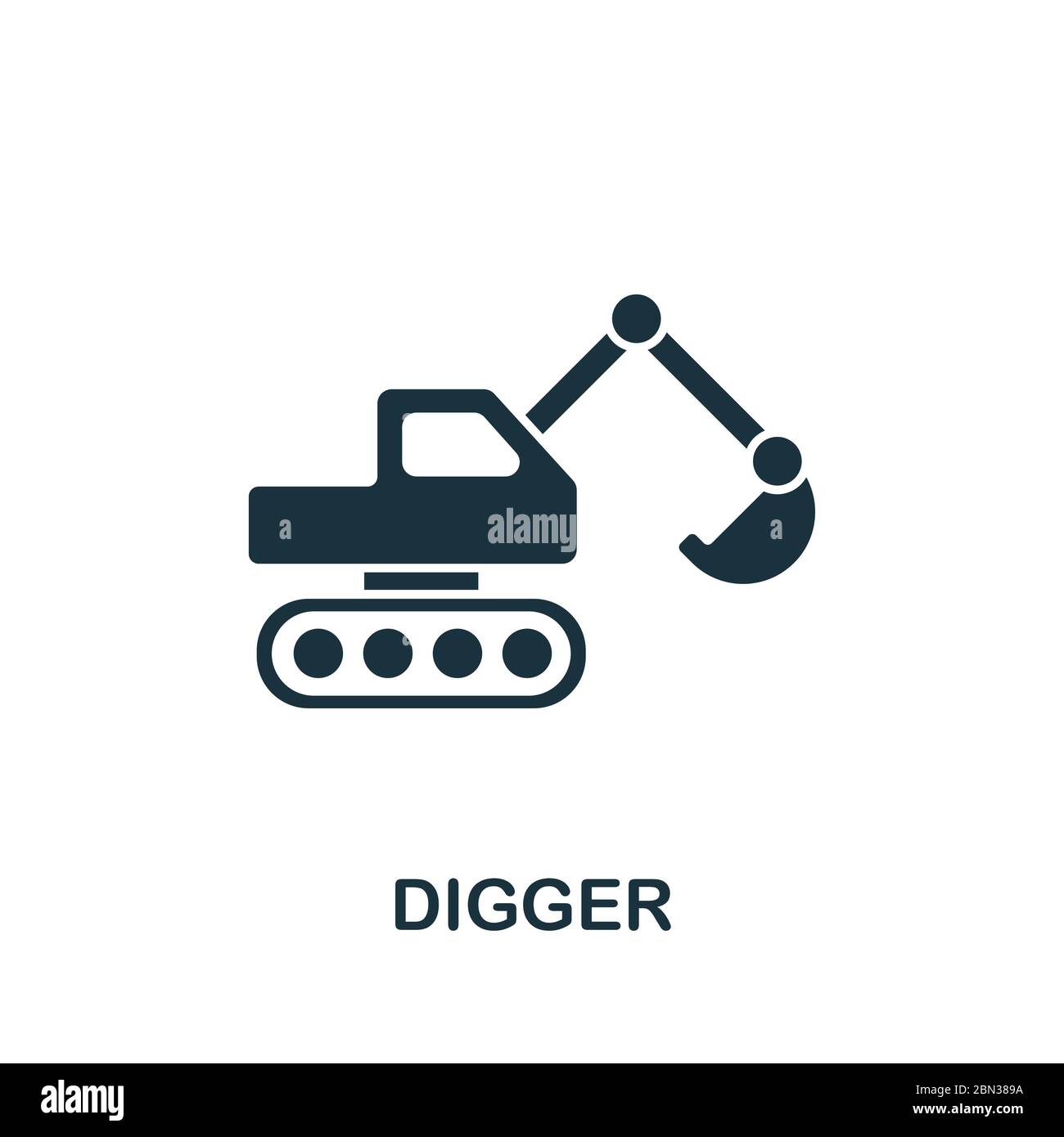 Digger de la collection industrielle. Simple ligne Digger icône pour les modèles, la conception web et infographies Illustration de Vecteur