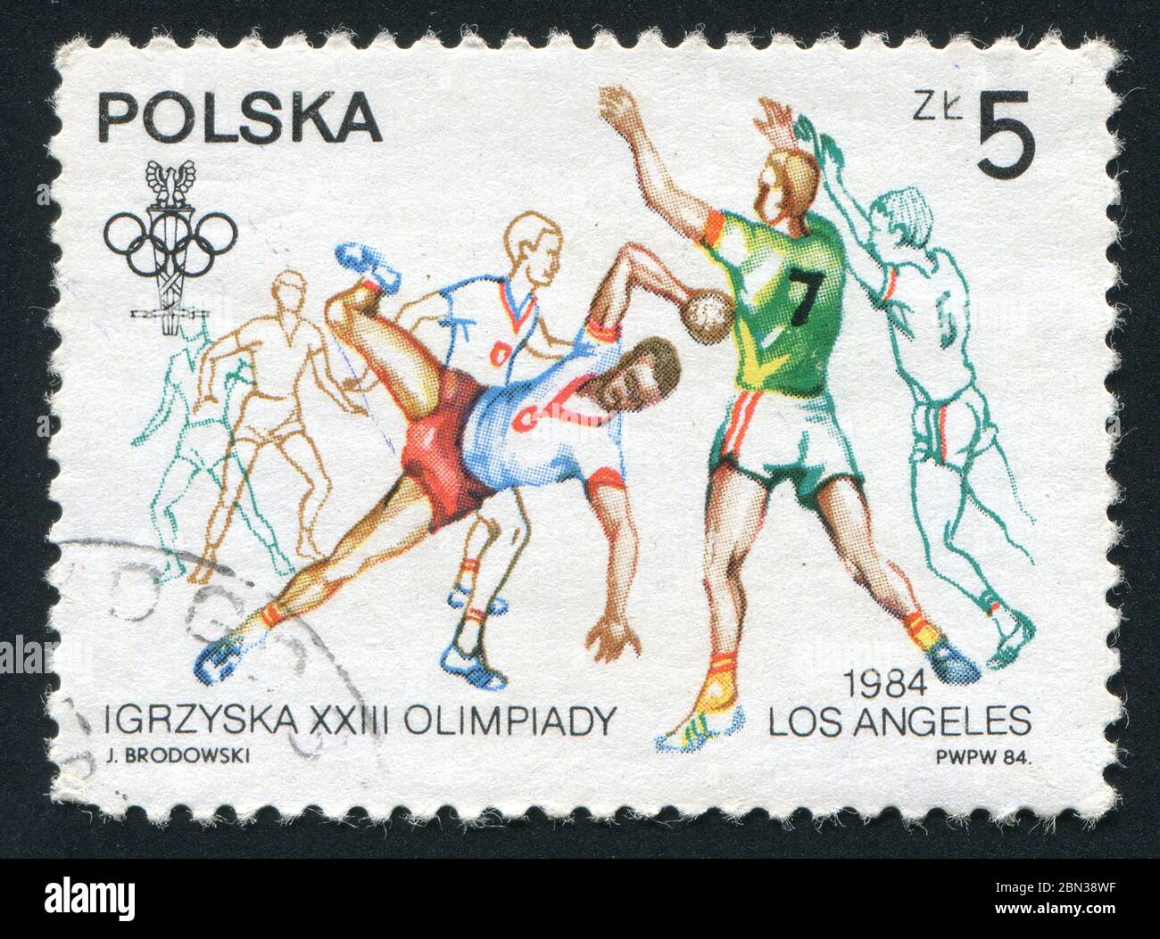 POLOGNE - VERS 1984 : les Jeux olympiques d'été de 1984, officiellement connus sous le nom de Jeux de la XXIIIe Olympiade, étaient un événement multisport international qui s'est tenu à Los Angeles Banque D'Images