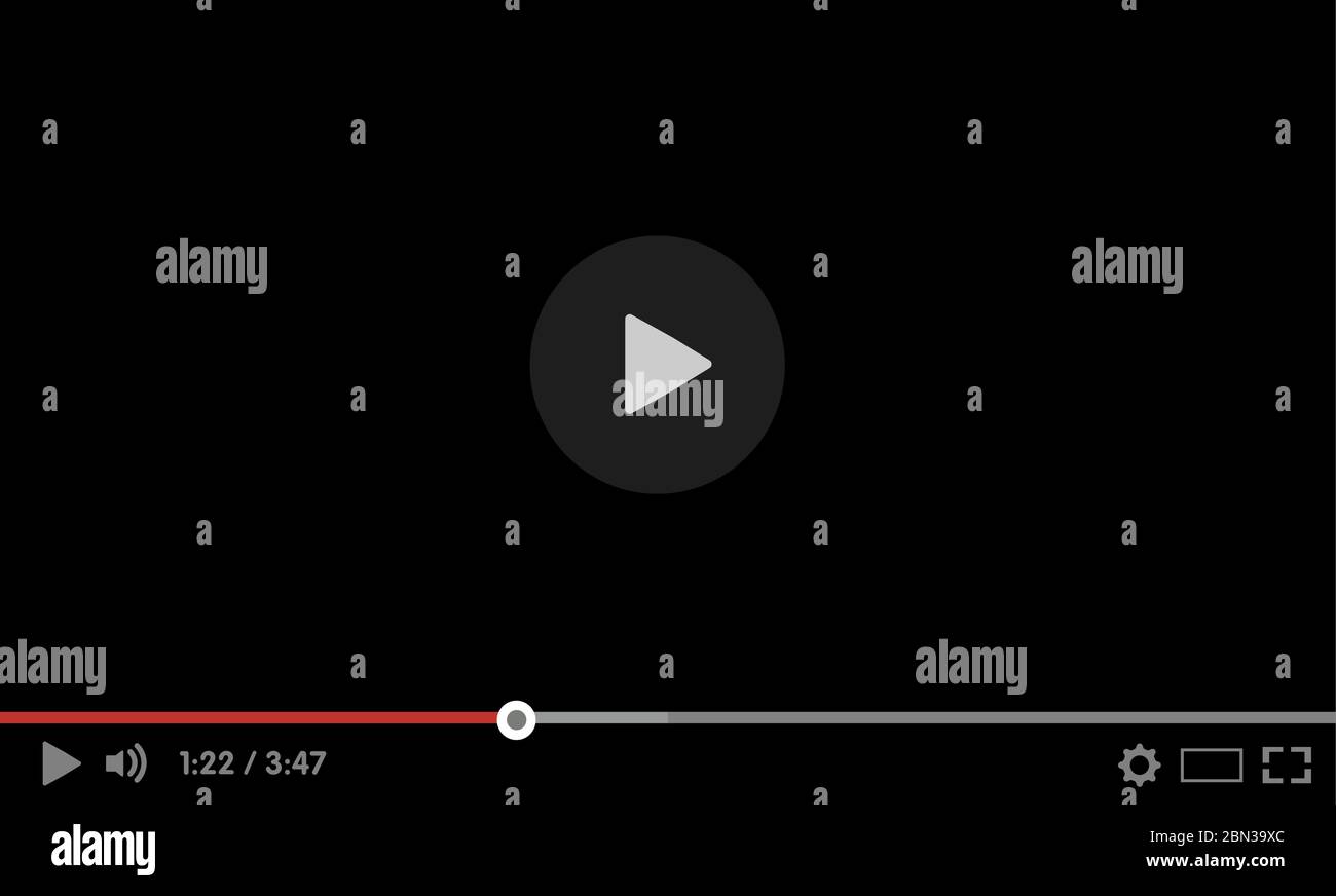 Modèle de barre de lecteur vidéo pour votre conception de site Web et d'application Illustration de Vecteur