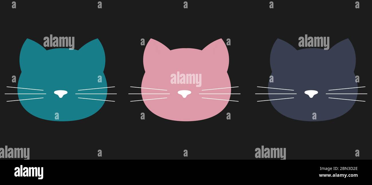 Tete De Chat Simple Icon Plate Conception Illustration Vectorielle Icone Mignon Silhouette D Animal Image Vectorielle Stock Alamy