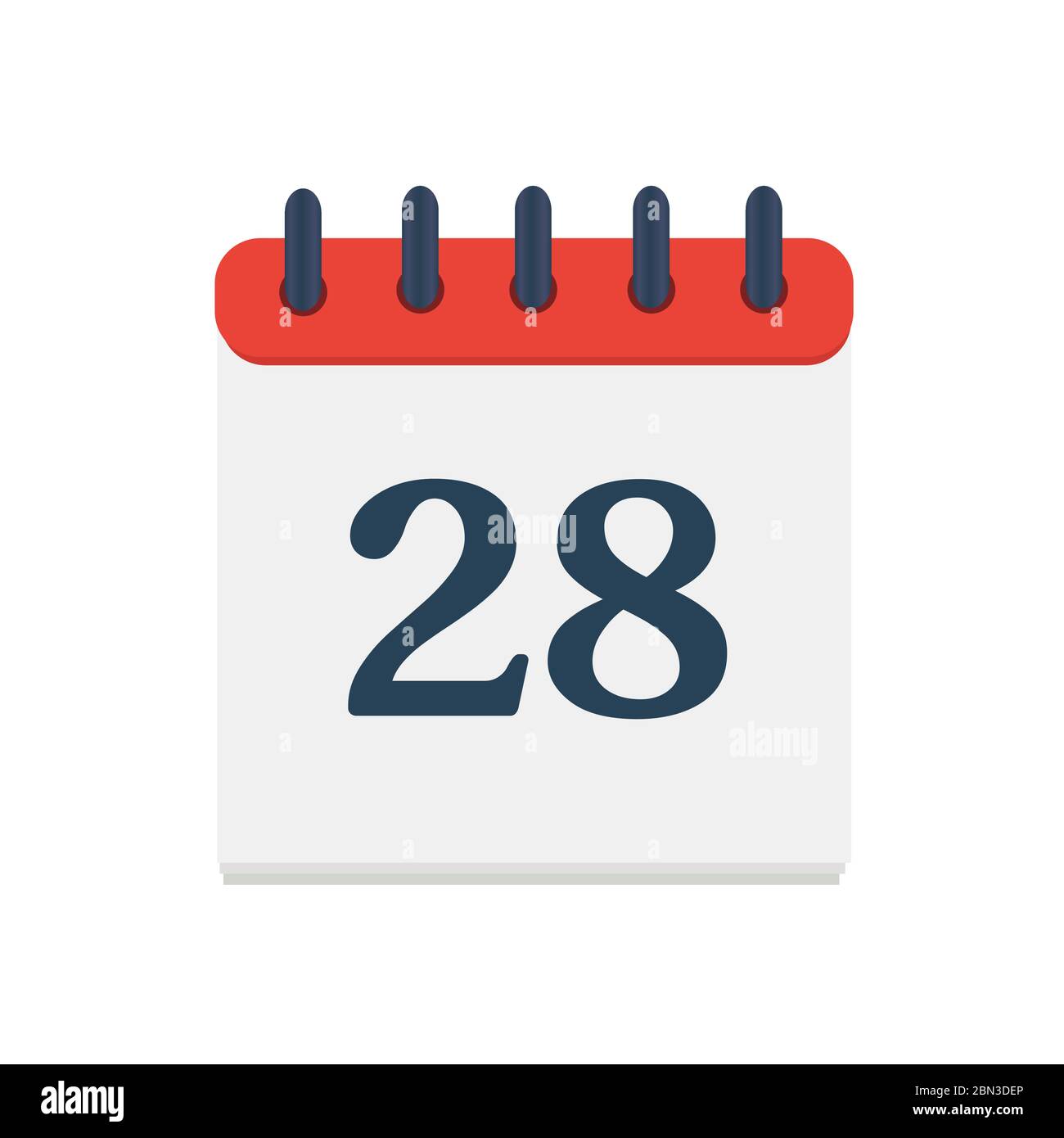 Icône de calendrier avec date 28 jours mois. Bouton de conception du  calendrier d'événement de rappel de jour de l'agenda plat Image Vectorielle  Stock - Alamy