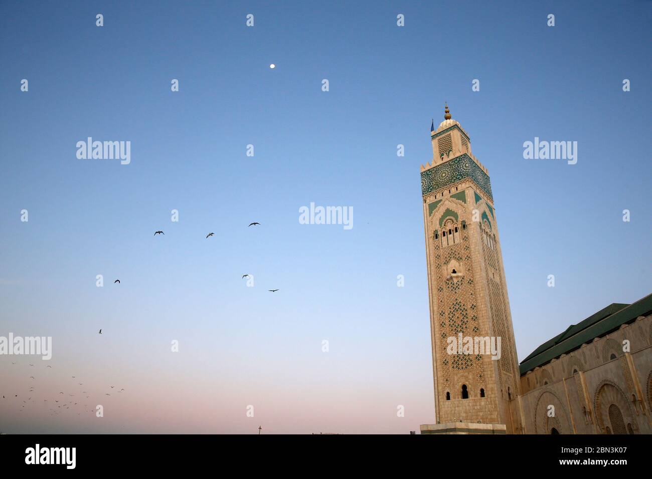 Mosquée Hassan II, Casablanca, Maroc. Banque D'Images