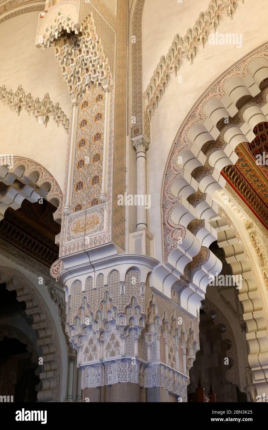 Mosquée Hassan II, Casablanca, Maroc. Détails architecturaux. Banque D'Images