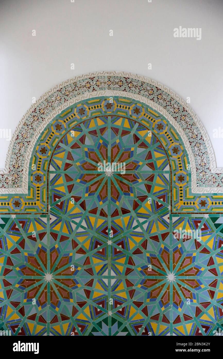 Mosquée Hassan II, Casablanca, Maroc. Mosaïques. Banque D'Images