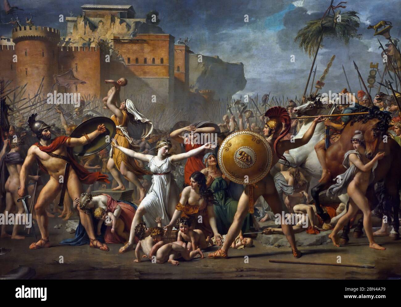 L'intervention de la Sabine femmes 1799 Jacques Louis David (France Français ) l'enlèvement de la Sabine femmes par la génération fondatrice de Rome, Banque D'Images