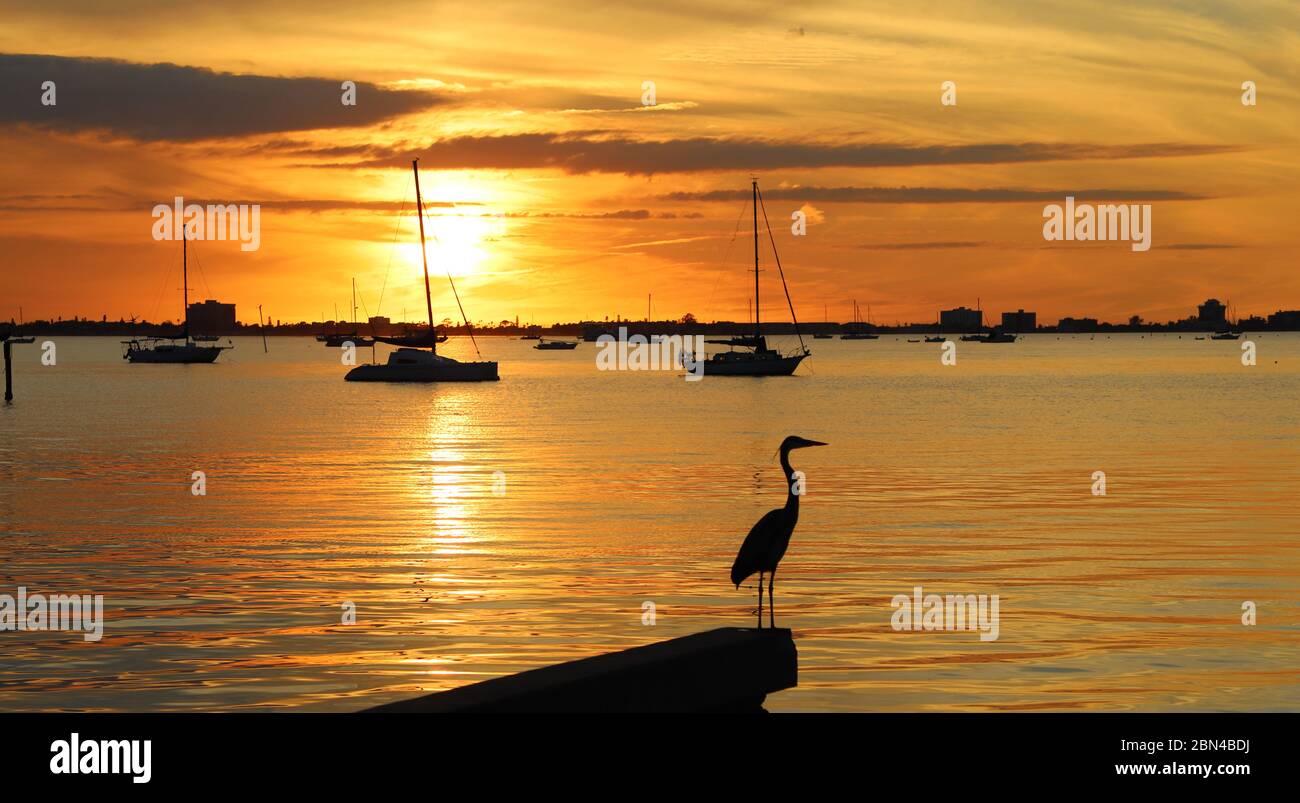 Coucher de soleil sur Gulfport Banque D'Images