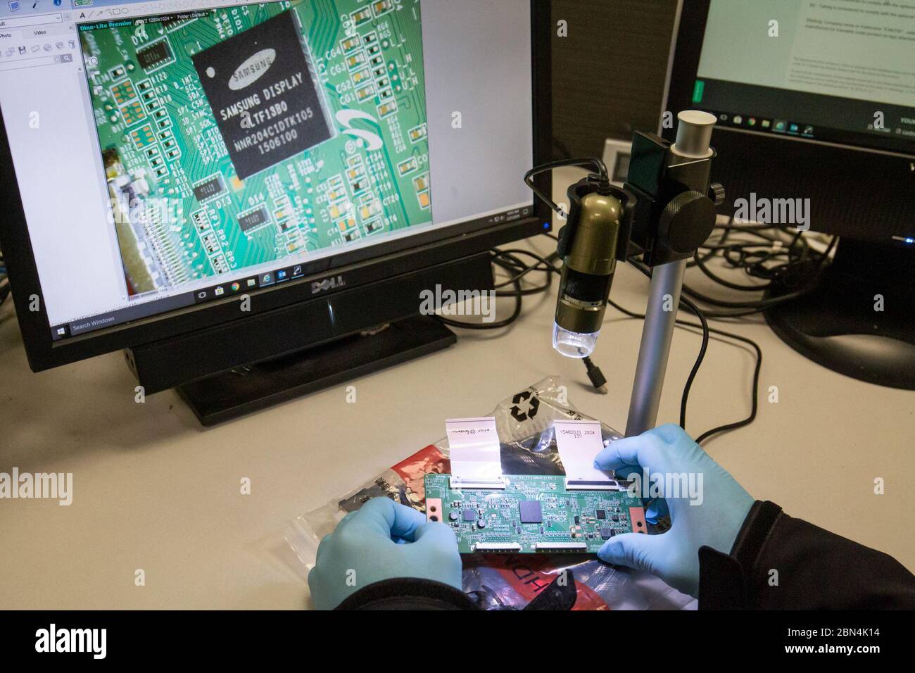 Le 21 février, des agents des douanes et de la protection des frontières des États-Unis au port de Jacksonville ont inspecté les cargaisons pour détecter d'éventuelles violations des droits de propriété intellectuelle, y compris des violations du droit d'auteur. Banque D'Images