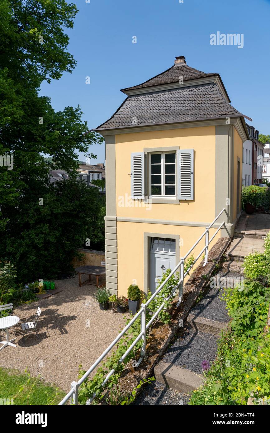 Dingerkus Historical Garden House, à partir de 1790, jardin baroque tardif de la chancellerie, le directeur Johann Everhard Dingerkus in, Essen-werden, NRW, G Banque D'Images