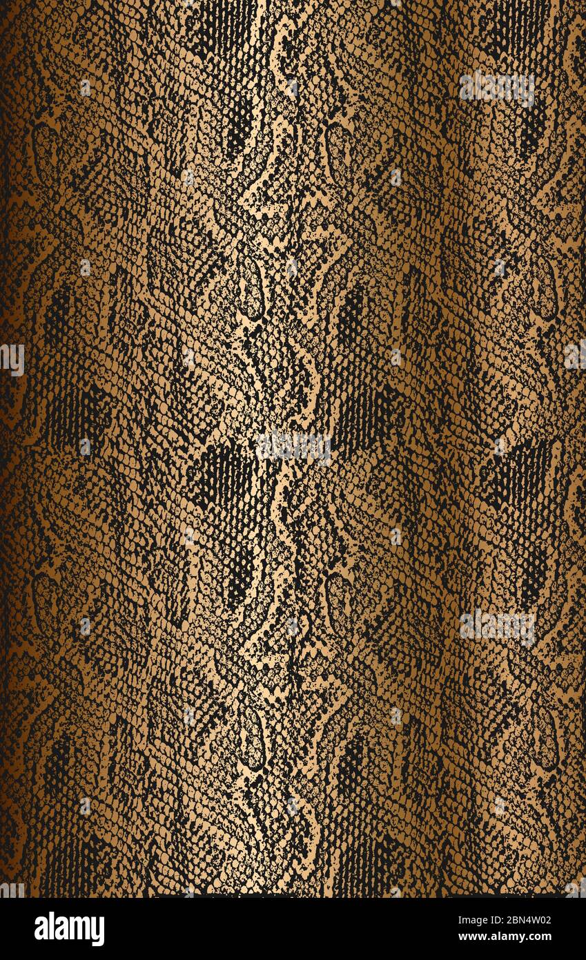 Texture de recouvrement en peau de crocodile ou de serpent, sur fond de grunge doré. Illustration vectorielle abstraite de demi-teinte Illustration de Vecteur