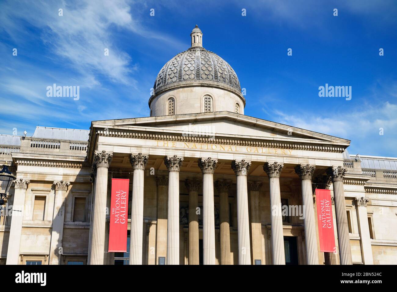 La National Gallery, Trafalgar Square, London, United Kingdom Banque D'Images