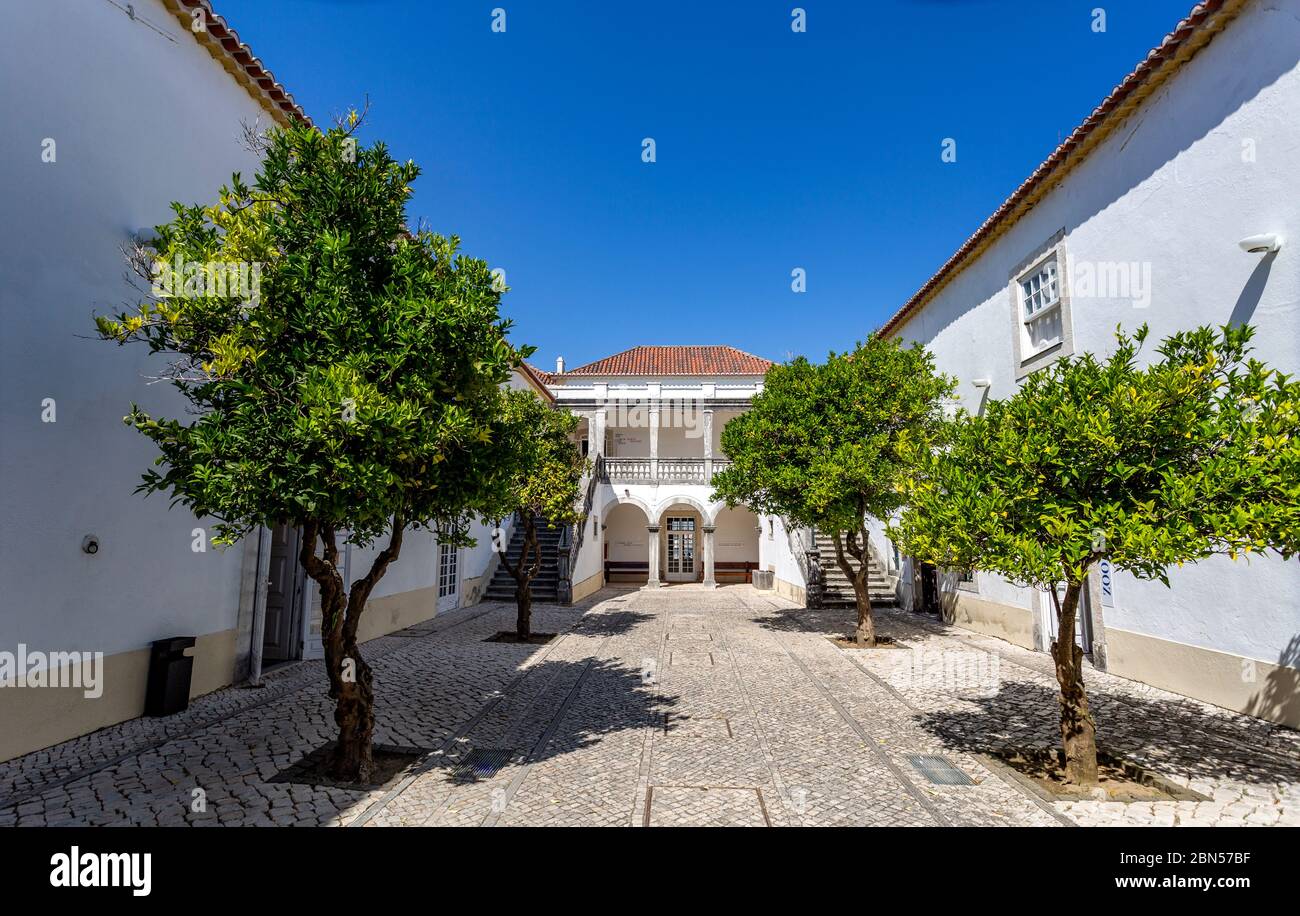 Entrée à la Casa da Cerca, un palais construit entre la fin du XVIIe siècle et le début du XVIIIe avec architecture baroque et romantique Banque D'Images