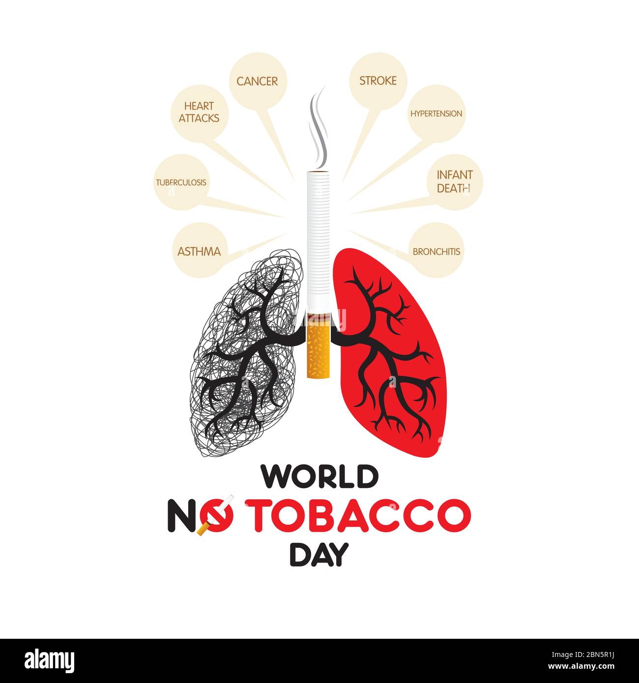 illustration vectorielle monde pas de journée du tabac, qui est la fête le 31 mai Illustration de Vecteur