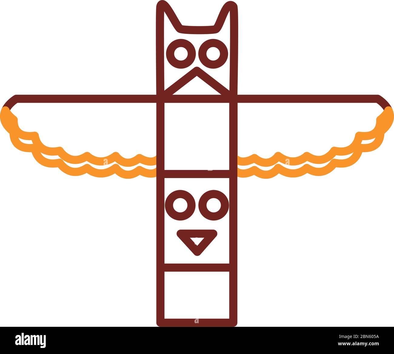 motif de statue canadienne de chouette en bois Illustration de Vecteur